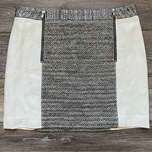 Club Monaco White Leather Panel Mini Skirt